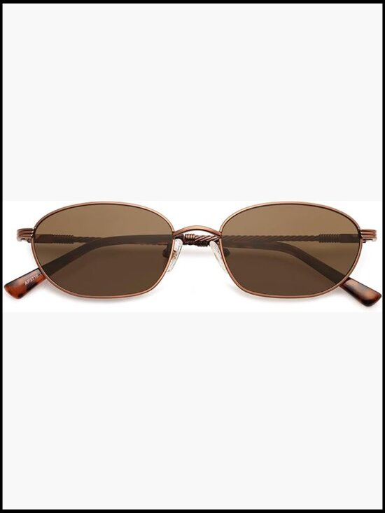 Accessories - Retro Oval Metal Sunglasses with UV400 Protection